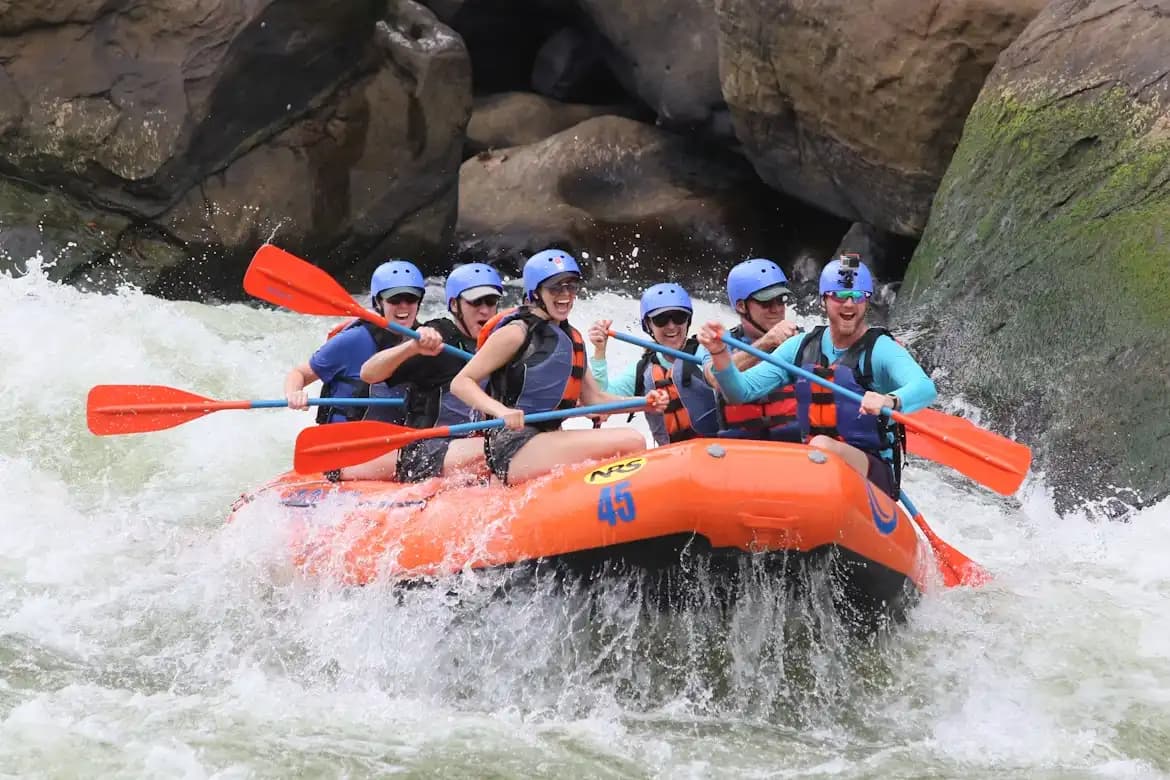 White water rafting on the Tejaswini River near Kannur